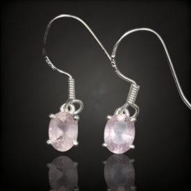 Morganit ezüst fülbevaló