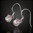 Morganit ezüst fülbevaló