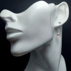 Morganit ezüst fülbevaló