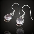 Morganit ezüst fülbevaló