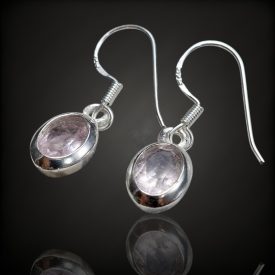 Morganit ezüst fülbevaló