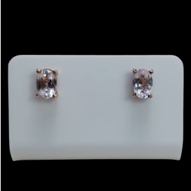 Morganit ezüst fülbevaló