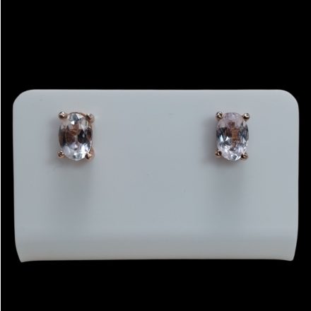 Morganit ezüst fülbevaló