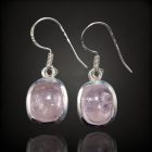 Morganit ezüst fülbevaló