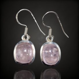 Morganit ezüst fülbevaló