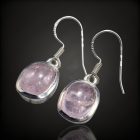 Morganit ezüst fülbevaló
