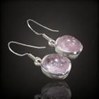 Morganit ezüst fülbevaló