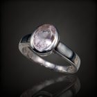Morganit ezüst gyűrű