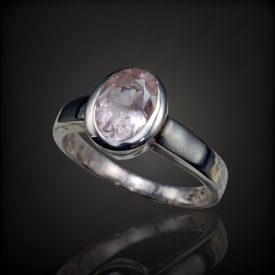 Morganit ezüst gyűrű