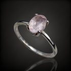 Morganit ezüst gyűrű