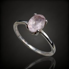 Morganit ezüst gyűrű