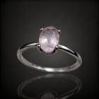 Morganit ezüst gyűrű