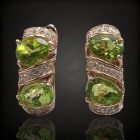 Olivin ezüst fülbevaló