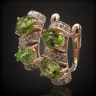 Olivin ezüst fülbevaló