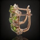 Olivin ezüst fülbevaló