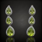 Olivin ezüst fülbevaló