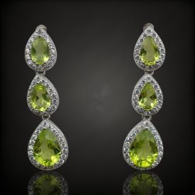 Olivin ezüst fülbevaló