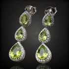 Olivin ezüst fülbevaló