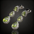 Olivin ezüst fülbevaló