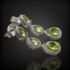 Olivin ezüst fülbevaló