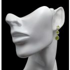 Olivin ezüst fülbevaló