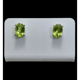 Olivin ezüst fülbevaló