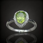 Olivin ezüst gyűrű