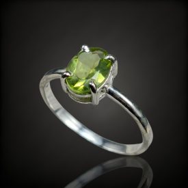 Olivin ezüst gyűrű