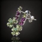 Olivin gránát ezüst fülbevaló