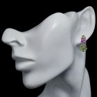 Olivin gránát ezüst fülbevaló