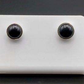 Ónix ezüst fülbevaló