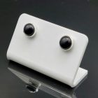 Ónix ezüst fülbevaló