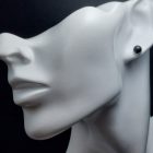 Ónix ezüst fülbevaló