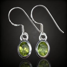 Olivin ezüst fülbevaló