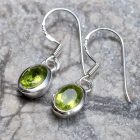 Olivin ezüst fülbevaló