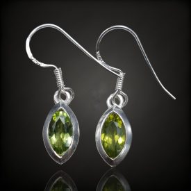 Olivin ezüst fülbevaló
