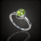 Olivin ezüst gyűrű