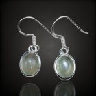 Prehnit ezüst fülbevaló