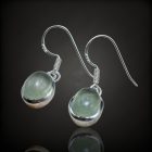 Prehnit ezüst fülbevaló