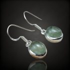 Prehnit ezüst fülbevaló