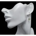 Prehnit ezüst fülbevaló