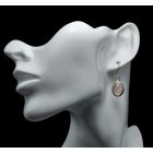 Rózsakvarc ezüst fülbevaló