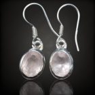 Rózsakvarc ezüst fülbevaló