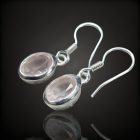 Rózsakvarc ezüst fülbevaló