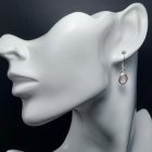 Rózsakvarc ezüst fülbevaló