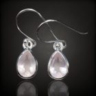 Rózsakvarc ezüst fülbevaló