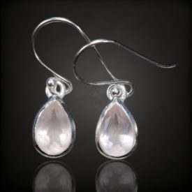 Rózsakvarc ezüst fülbevaló