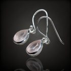 Rózsakvarc ezüst fülbevaló