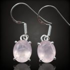 Rózsakvarc ezüst fülbevaló