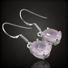 Rózsakvarc ezüst fülbevaló